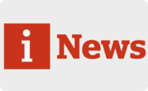 red logo i-news on white background